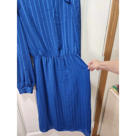 MAXI DRESS STRIPED RUFFLE SHOULDER HEM WAIST FULL-LENGTH DRESS SIZE 10 - Picture 2 of 6
